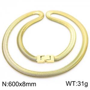 SS Gold-Plating Necklace - KN228487-KFC