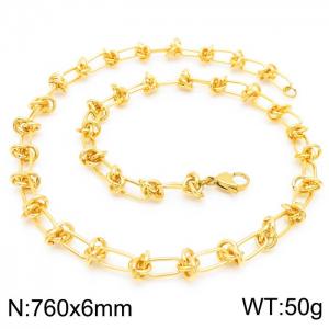 SS Gold-Plating Necklace - KN228600-Z