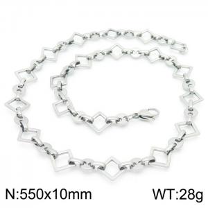 Japanese and Korean Popular Handmade Women's Stainless Steel Silver Geometric Pig Nose Necklace - KN228603-Z