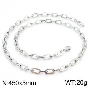 Japanese and Korean Popular Handmade Women's Stainless Steel Silver Rectangular Chain Necklace - KN228643-Z