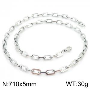 Japanese and Korean Popular Handmade Women's Stainless Steel Silver Rectangular Chain Necklace - KN228648-Z