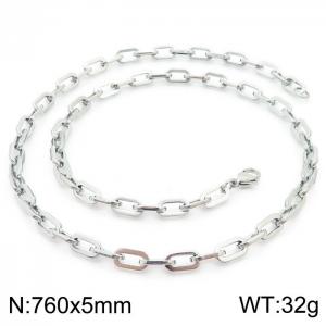 Japanese and Korean Popular Handmade Women's Stainless Steel Silver Rectangular Chain Necklace - KN228649-Z