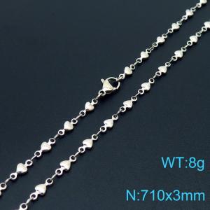 Japanese and Korean Fashion Handmade Women's Stainless Steel Silver Heart Necklace - KN228718-Z
