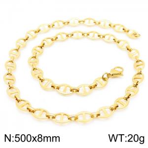 SS Gold-Plating Necklace - KN228798-Z