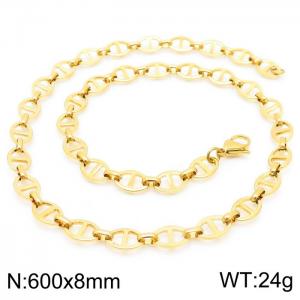 SS Gold-Plating Necklace - KN228800-Z