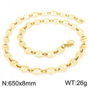 SS Gold-Plating Necklace - KN228801-Z