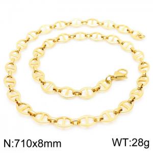 SS Gold-Plating Necklace - KN228802-Z