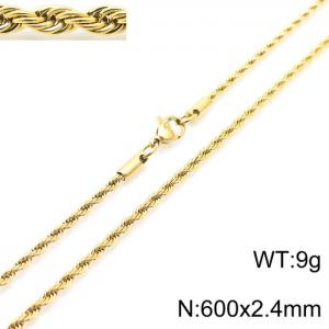 SS Gold-Plating Necklace - KN228824-Z