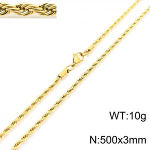 SS Gold-Plating Necklace - KN228831-Z