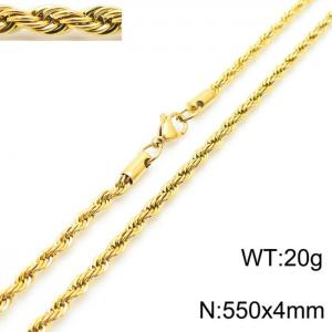 SS Gold-Plating Necklace - KN228847-Z