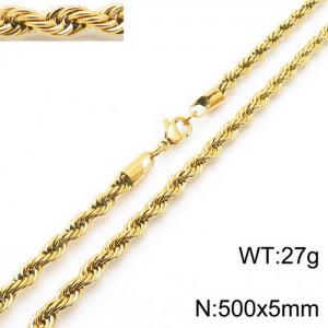 SS Gold-Plating Necklace - KN228855-Z