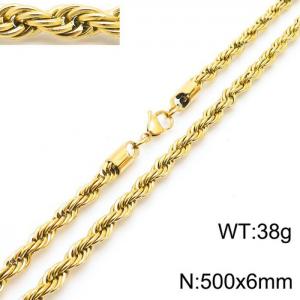 SS Gold-Plating Necklace - KN228870-Z