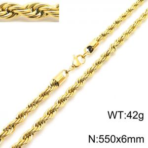 SS Gold-Plating Necklace - KN228872-Z