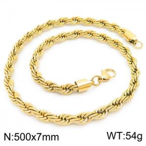 SS Gold-Plating Necklace - KN228879-Z