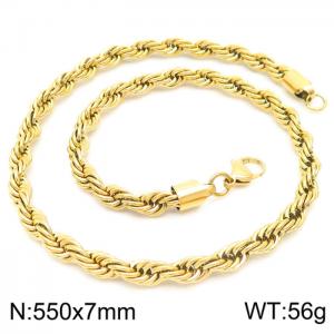 SS Gold-Plating Necklace - KN228880-Z