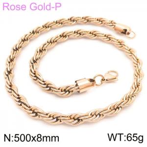 SS Rose Gold-Plating Necklaces - KN228888-Z