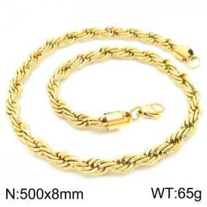 SS Gold-Plating Necklace - KN228894-Z