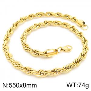 SS Gold-Plating Necklace - KN228895-Z