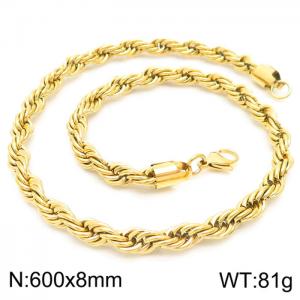 SS Gold-Plating Necklace - KN228896-Z