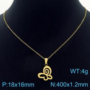 SS Gold-Plating Necklace - KN228902-KC