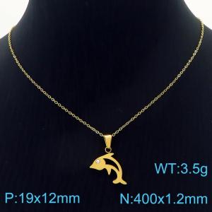 SS Gold-Plating Necklace - KN228908-KC