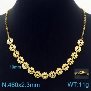 SS Gold-Plating Necklace - KN228925-Z