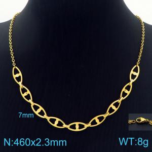 SS Gold-Plating Necklace - KN228939-Z