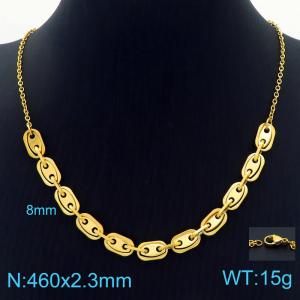 SS Gold-Plating Necklace - KN228943-Z