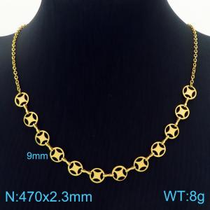 SS Gold-Plating Necklace - KN228945-Z