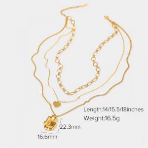 SS Gold-Plating Necklace - KN229017-WGJD