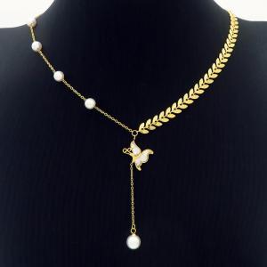 SS Gold-Plating Necklace - KN229078-HM