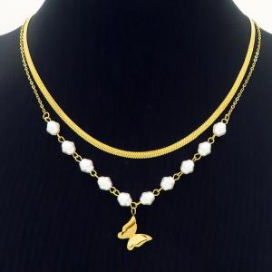 SS Gold-Plating Necklace - KN229081-HM