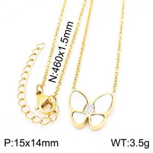 Stainless Steel Stone Necklace - KN229140-GC