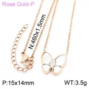 Stainless Steel Stone Necklace - KN229141-GC