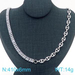Stainless Steel Stone Necklace - KN229237-Z