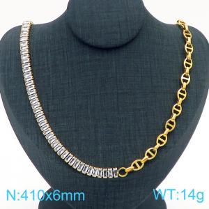Stainless Steel Stone Necklace - KN229238-Z