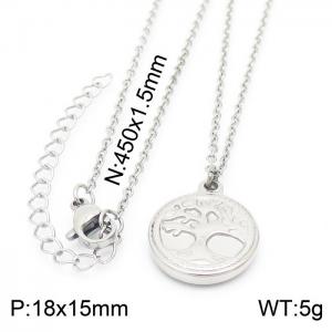Hand make women's stainless steel  life tree simple welding necklace - KN229481-Z