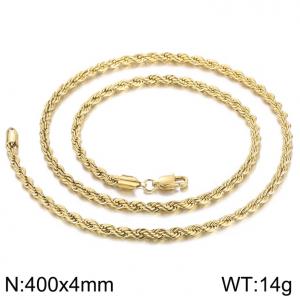 SS Gold-Plating Necklace - KN229547-Z