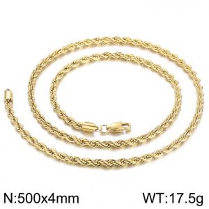 SS Gold-Plating Necklace - KN229548-Z