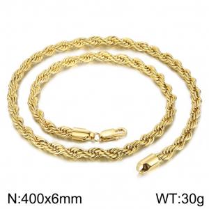 SS Gold-Plating Necklace - KN229549-Z