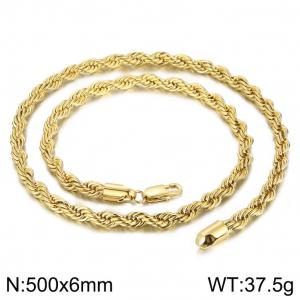 SS Gold-Plating Necklace - KN229550-Z
