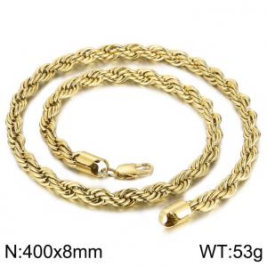 SS Gold-Plating Necklace - KN229551-Z