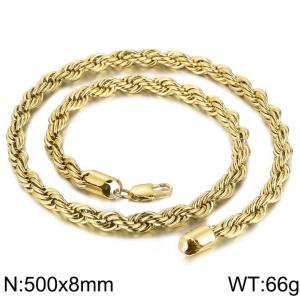 SS Gold-Plating Necklace - KN229552-Z