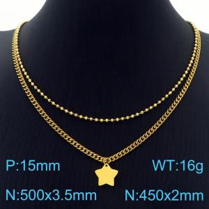 SS Gold-Plating Necklace - KN229567-Z