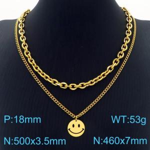 SS Gold-Plating Necklace - KN229580-Z