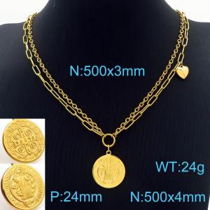 SS Gold-Plating Necklace - KN229594-Z