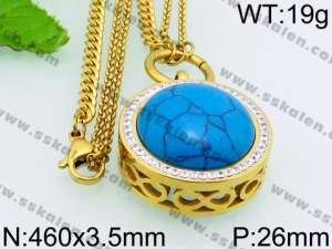 Stainless Steel Stone Necklace - KN22998-Z