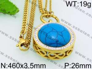 Stainless Steel Stone Necklace - KN22998-Z