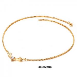 SS Gold-Plating Necklace - KN230022-Z