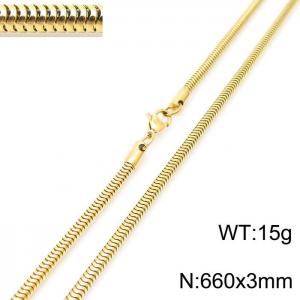 SS Gold-Plating Necklace - KN230042-Z